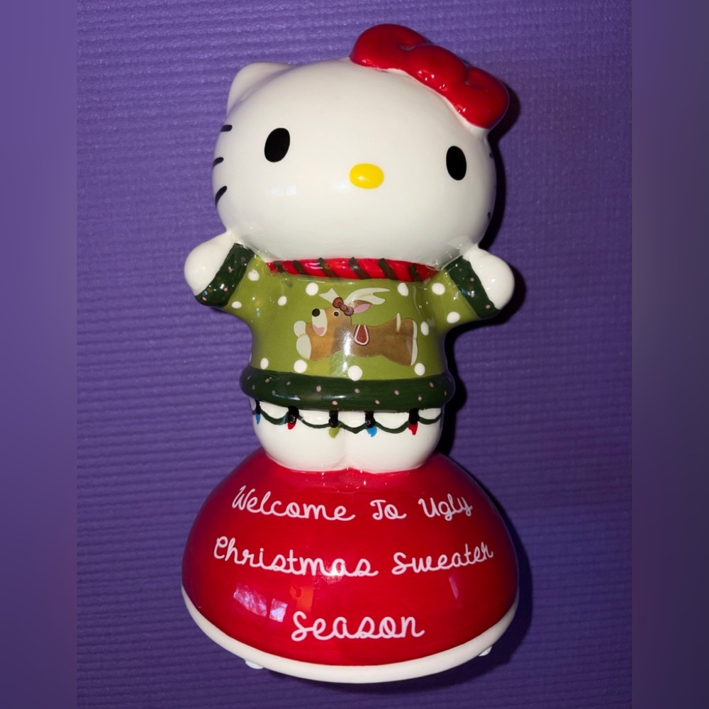 Hello Kitty Holiday Ugly Sweater Christmas Ceramic Figurine Decor NEW